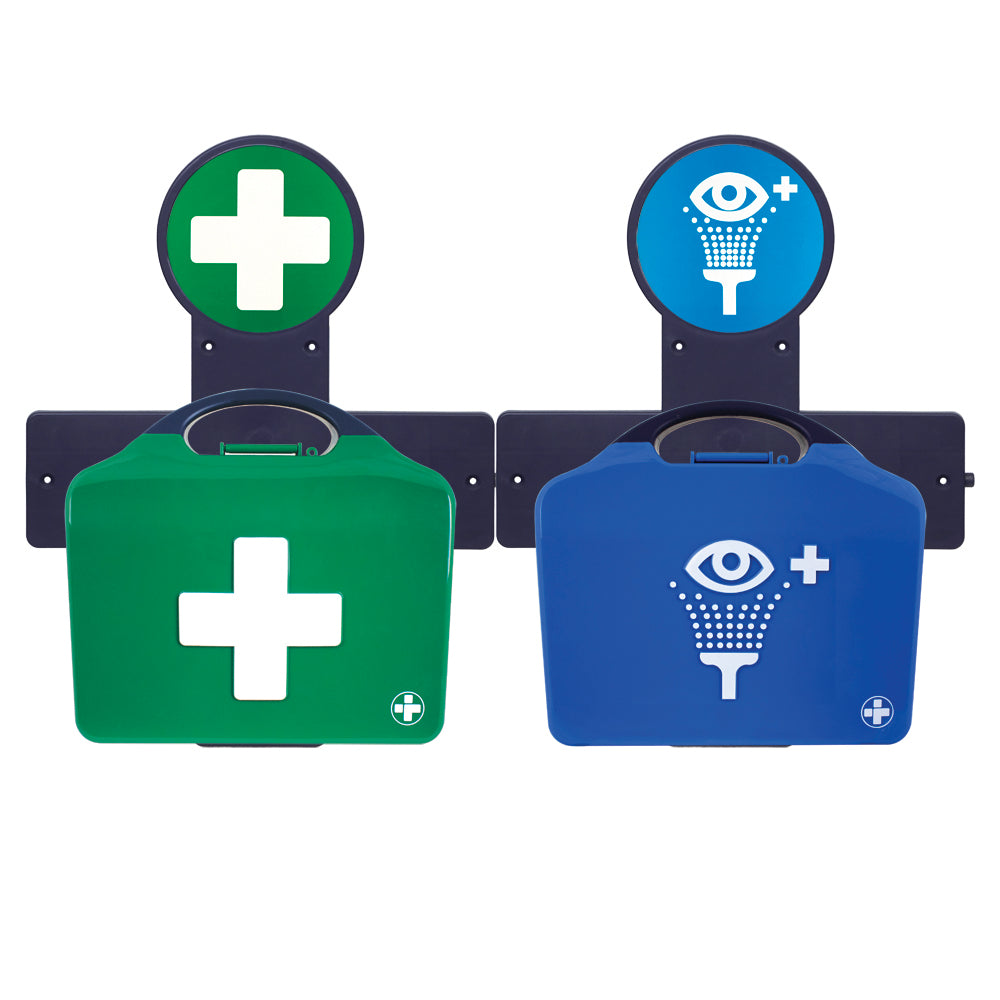 AuraPoint - 2 Unit Point - HSE 11-20 Person First Aid Kit & Double Eyewash Station - G&M Medical Supply