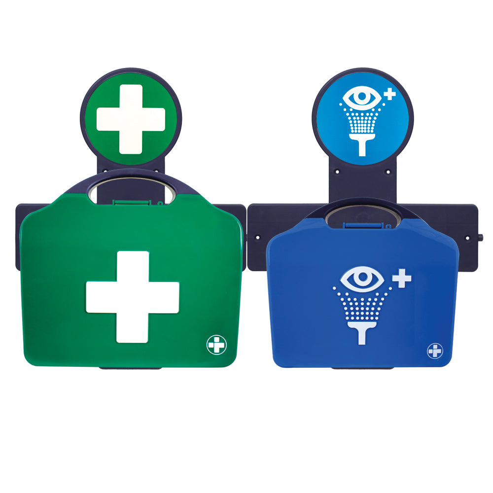 AuraPoint - 2 Unit Point - HSE 21-50 Person First Aid Kit & Double Eyewash Station - G&M Medical Supply