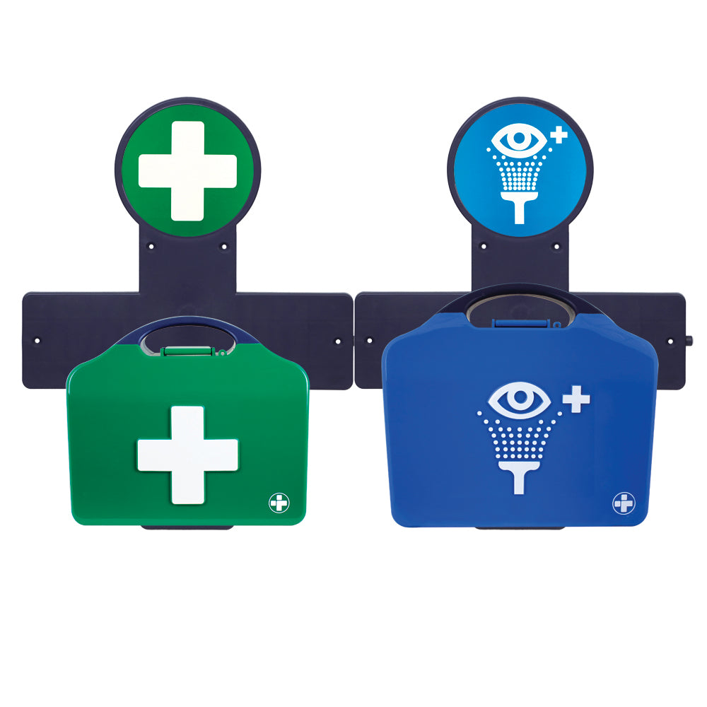 AuraPoint - 2 Unit Point - Small BS5899-1 First Aid Kit & Double Eyewash Station - G&M Medical Supply