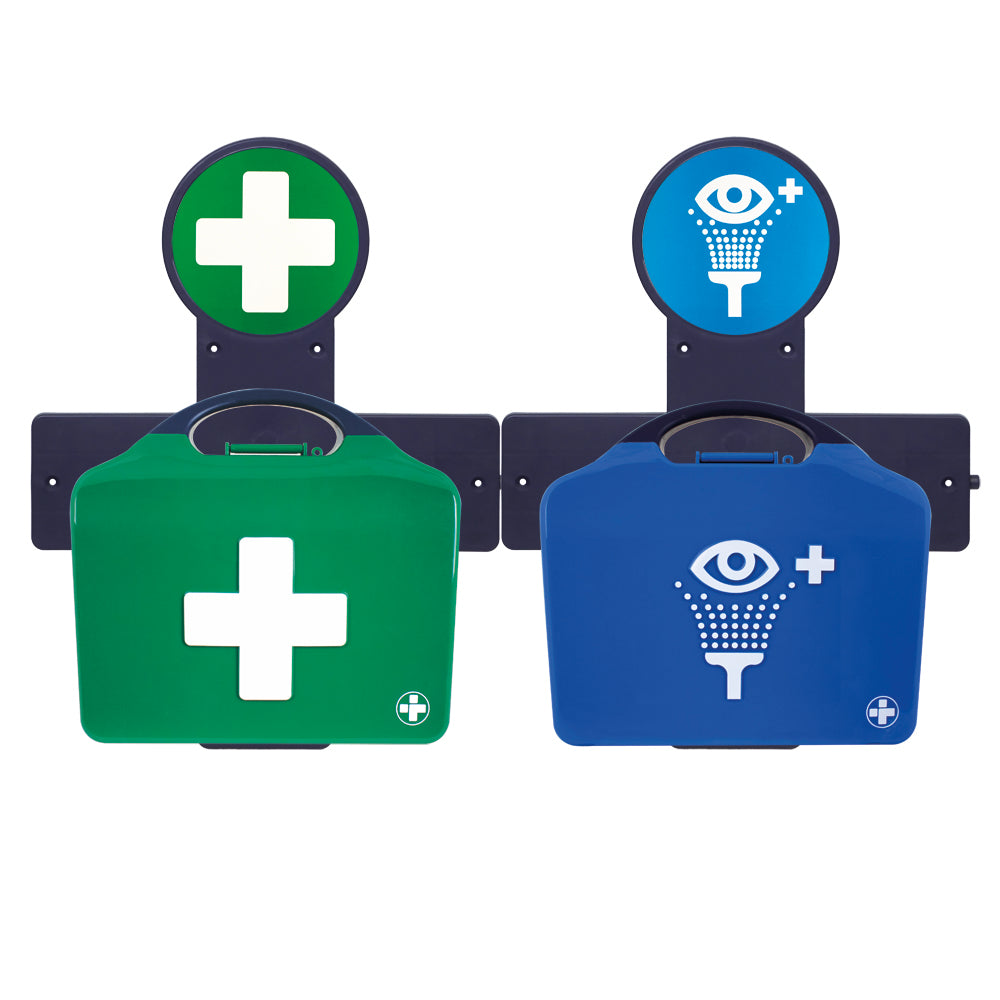 AuraPoint - 2 Unit Point - Medium BS5899-1 First Aid Kit & Double Eyewash Station - G&M Medical Supply