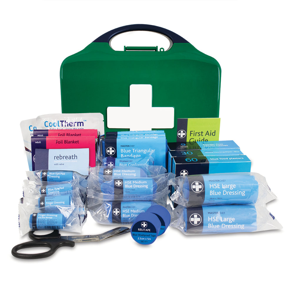 Masterchef Catering BS8599-1 First Aid Kit - Medium - Aura3 Box - Medium - Green - G&M Medical Supply