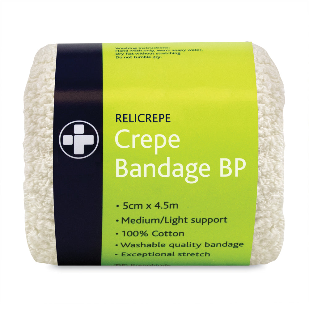 Relicrepe Crepe Bandage BP - 5cm x 4.5m - G&M Medical Supply
