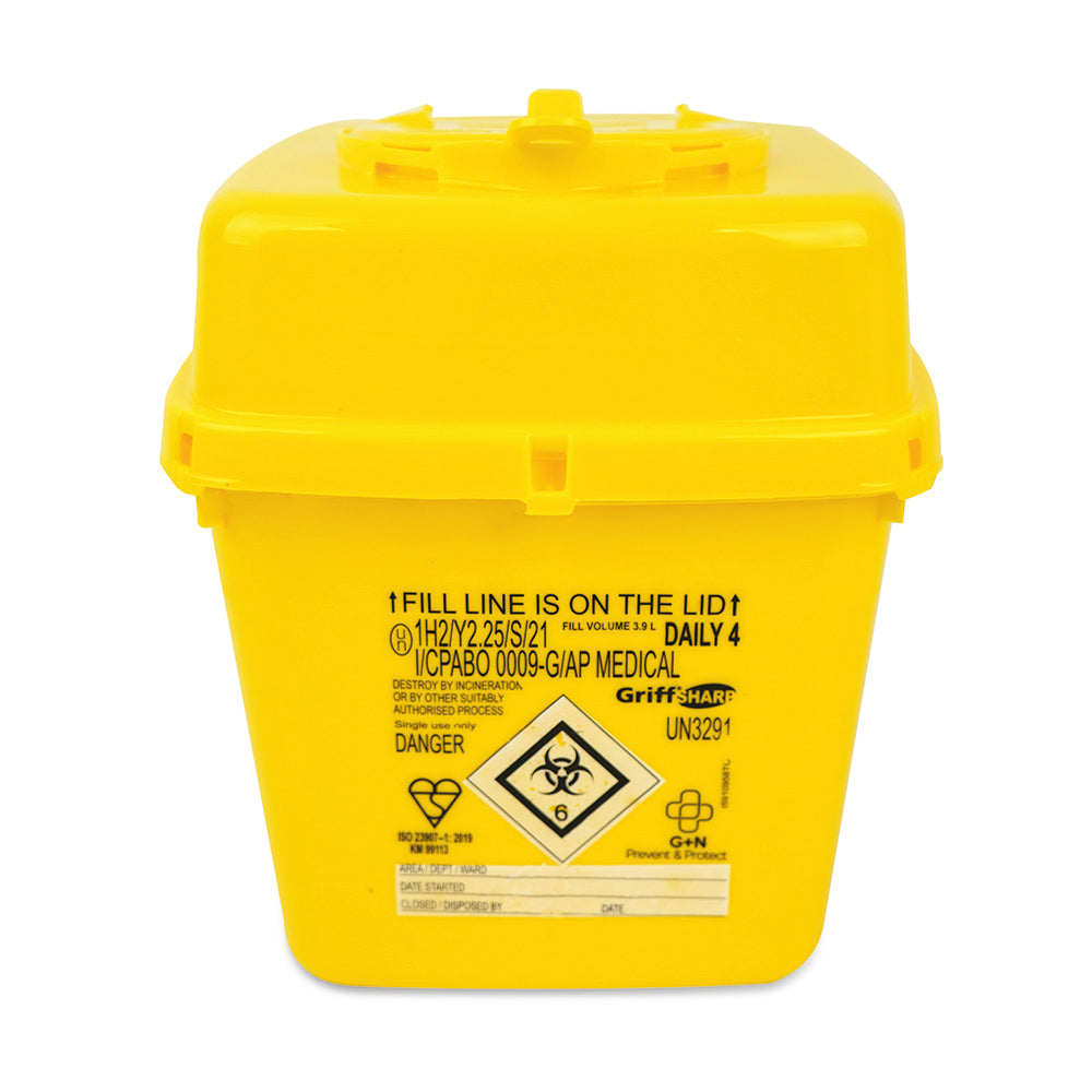 Sharps Container - 4ltr - G&M Medical Supply