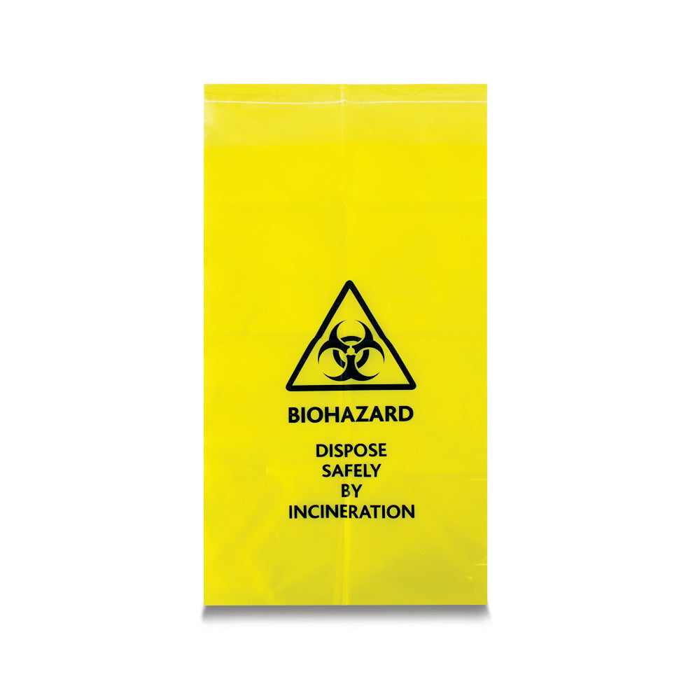Clinical Waste Bag - 20cm x 36cm with Self Seal - Yellow - G&M Medical Supply