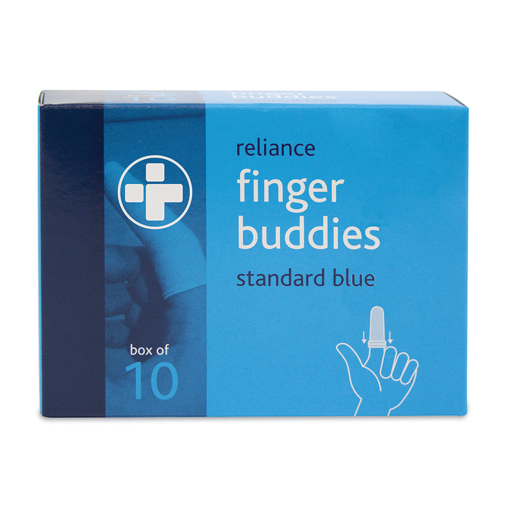 Finger Buddies - Standard - Blue - Box of 10 - G&M Medical Supply