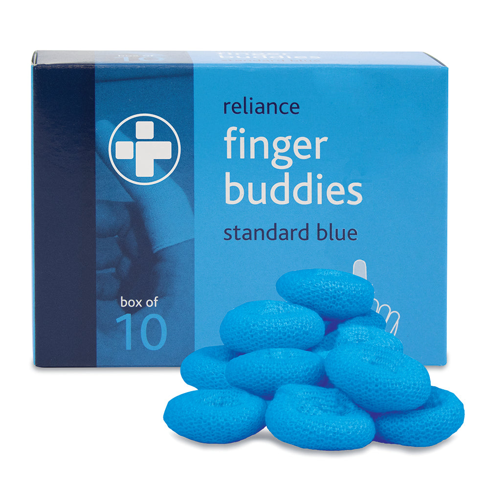Finger Buddies - Standard - Blue - Box of 10 - G&M Medical Supply