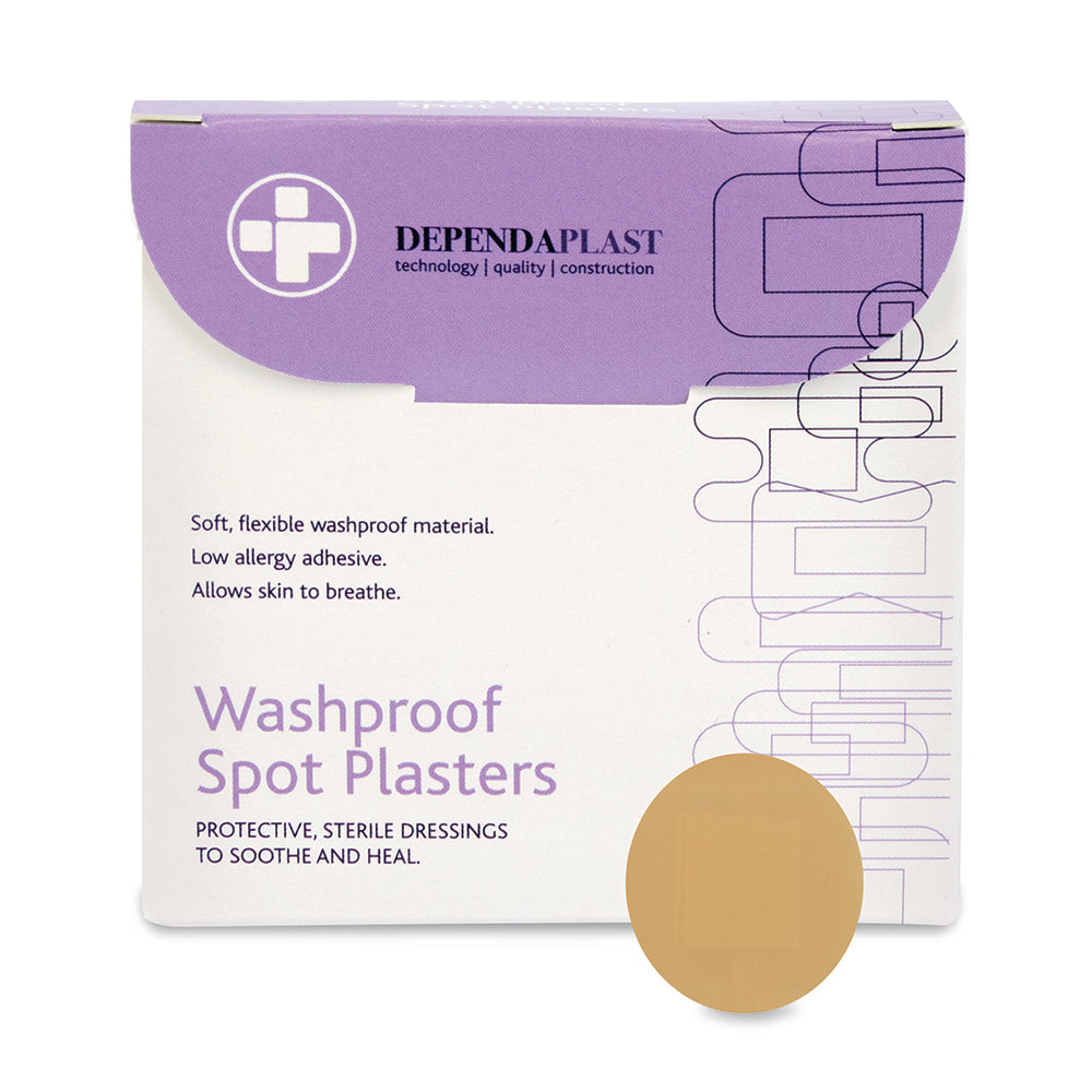 Dependaplast - Washproof Spot Plasters - 2.2cm - Pale - Box of 100 - G&M Medical Supply