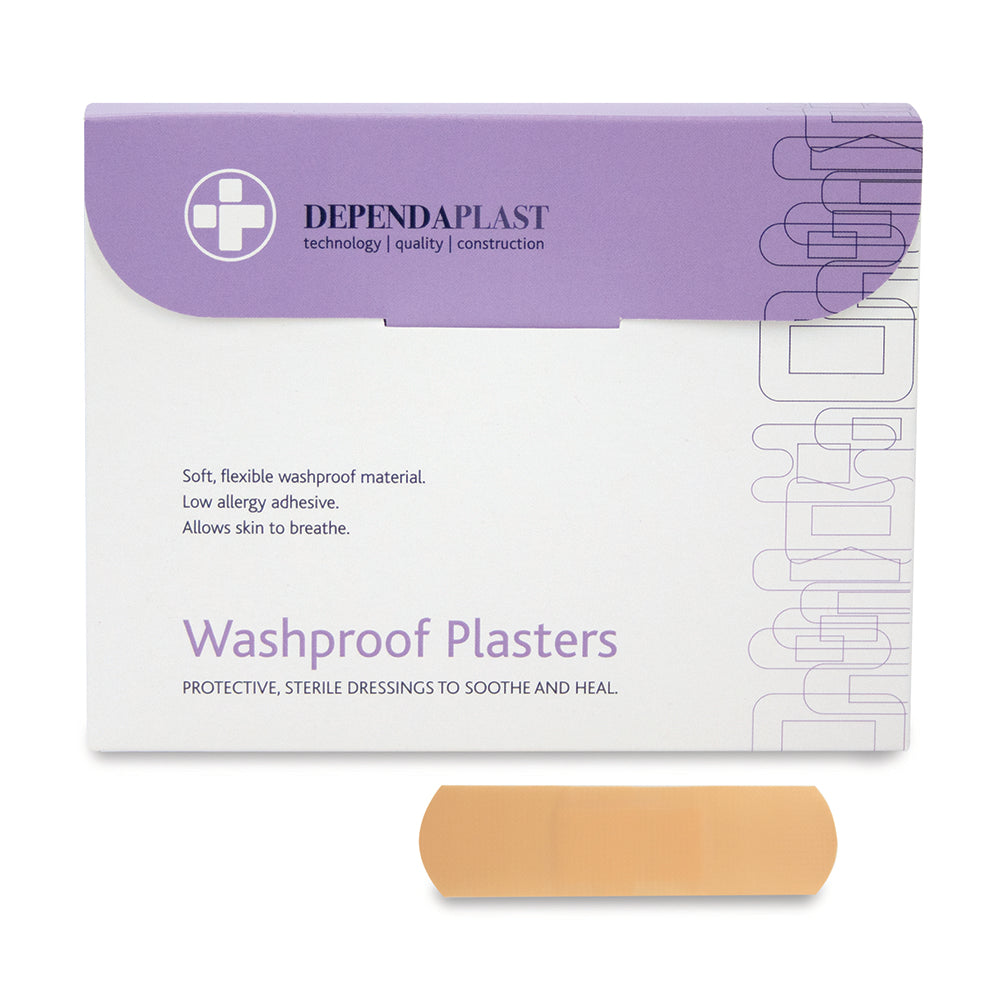 Dependaplast - Washproof Plasters - 7cm x 2cm - Pale - Box of 100 - G&M Medical Supply