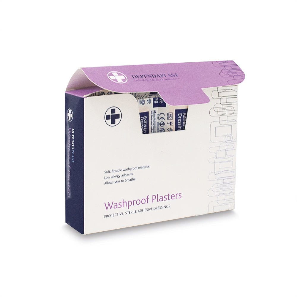 Dependaplast - Washproof Plasters - 7.5cm x 2.5cm - Pale - Box of 100 - G&M Medical Supply