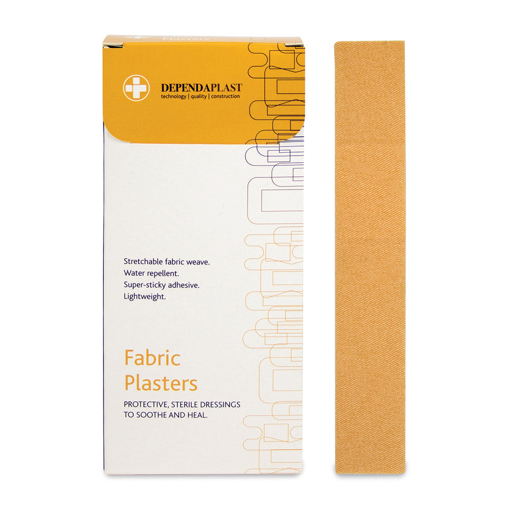 Dependaplast - Advanced Fabric Plasters - 2cm x 12cm - Pale - Box of 50 - G&M Medical Supply