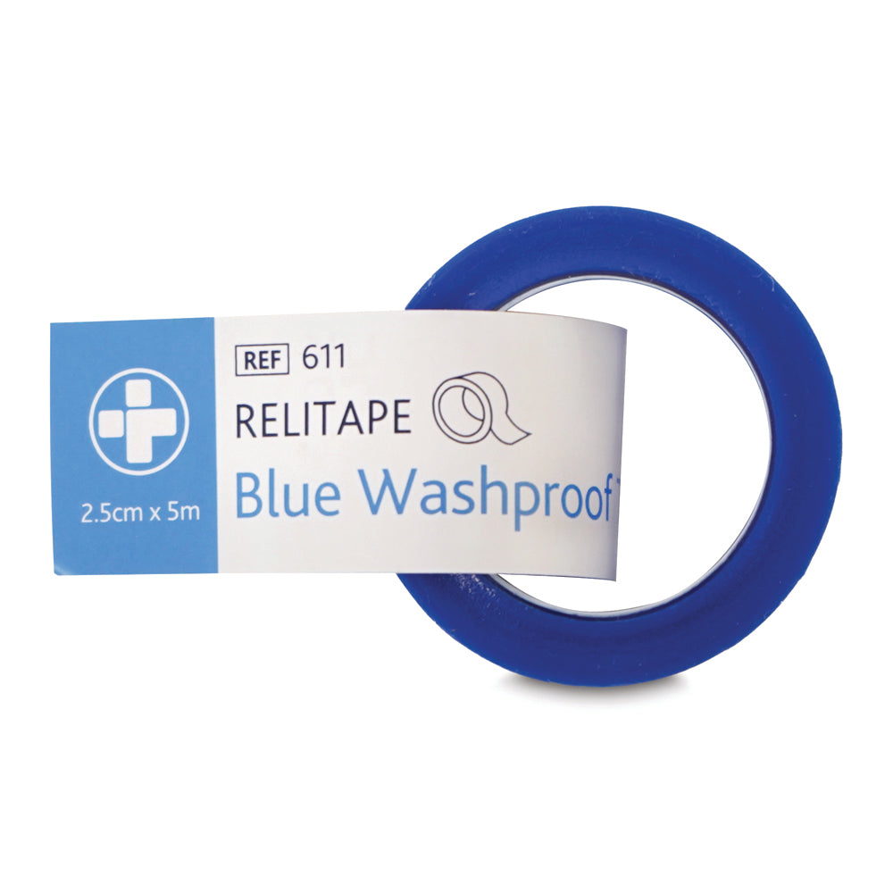 Relitape Washproof Tape - 2.5cm x 5m - Blue - G&M Medical Supply