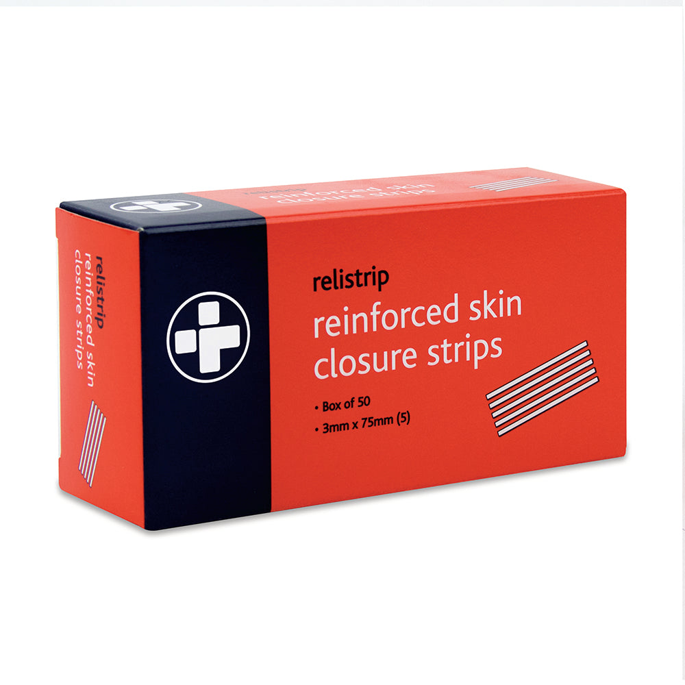 Relistrip Reinforced Skin Closure Strips - 3mm x 75mm - Strip of 5 - G&M Medical Supply
