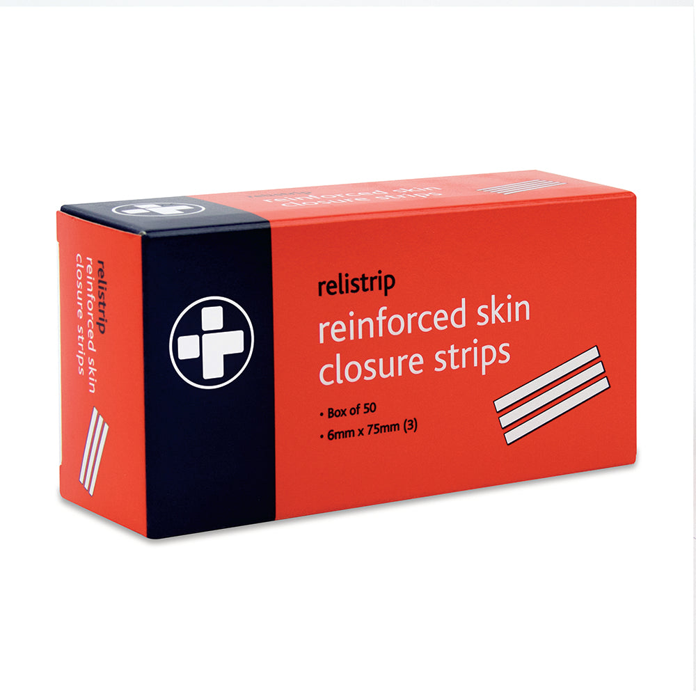Relistrip Reinforced Skin Closure Strips - 6mm x 75mm - Strip of 3 - G&M Medical Supply