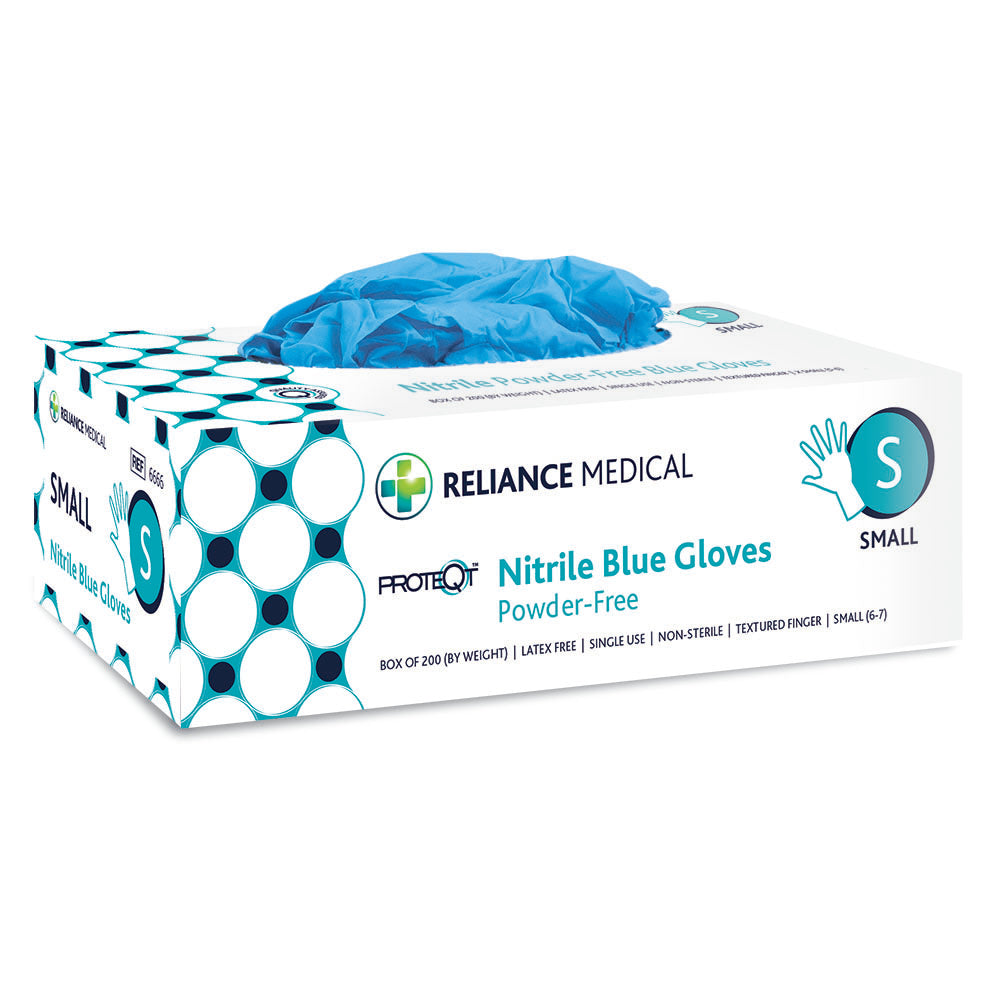 PROTEQT Nitrile Examination Gloves (Powder Free) - Small - Box of 200 - G&M Medical Supply