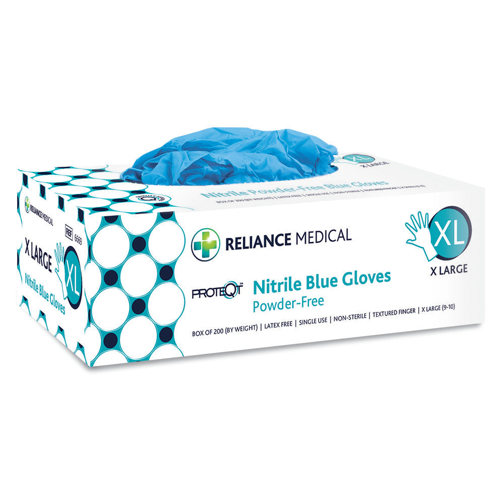 PROTEQT Nitrile Examination Gloves (Powder Free) - XLarge - Box of 200 - G&M Medical Supply