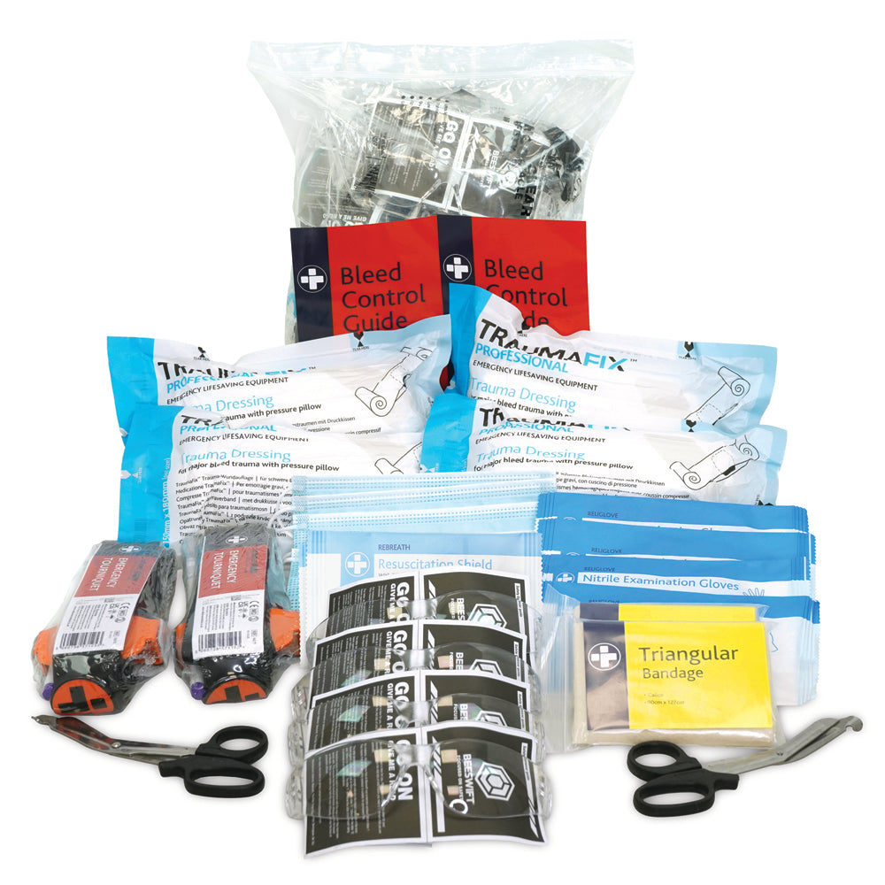 Public Access Trauma (PAcT) First Aid Kit - Red Poly Bag - G&M Medical Supply