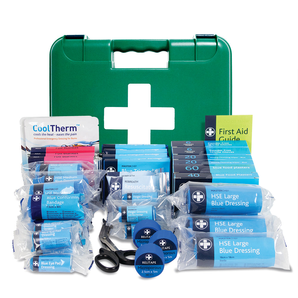 Masterchef Catering BS8599-1 First Aid Kit - Titan Box - Large - Green - G&M Medical Supply