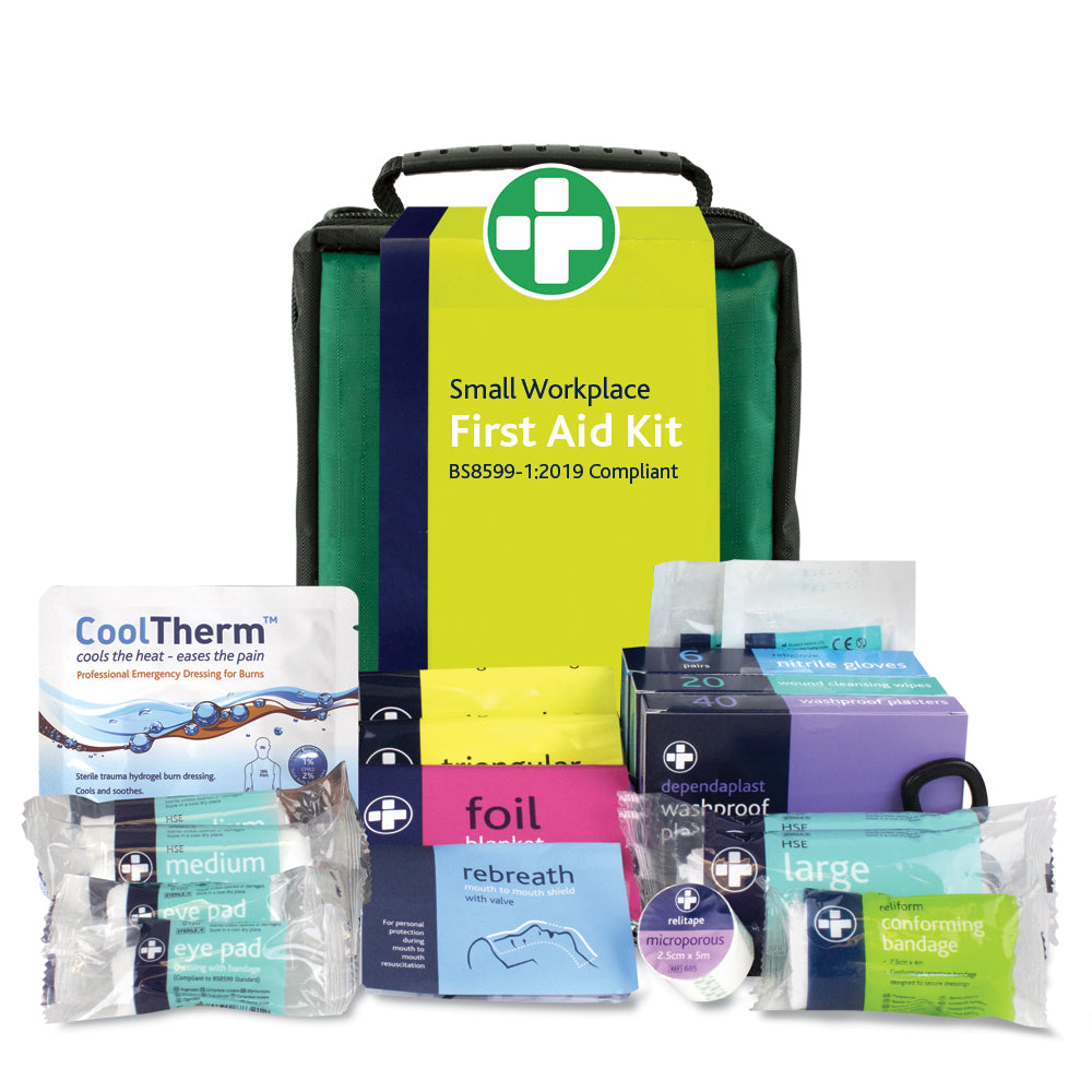 Workplace BS8599-1 First Aid Kit - Small - Stockholm Bag - One Size - Green - G&M Medical Supply