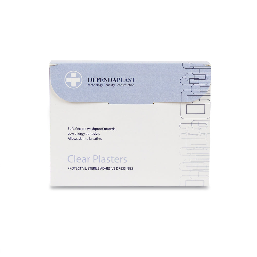 Dependaplast - Washproof Plasters - Assorted - Clear - Box of 100 - G&M Medical Supply