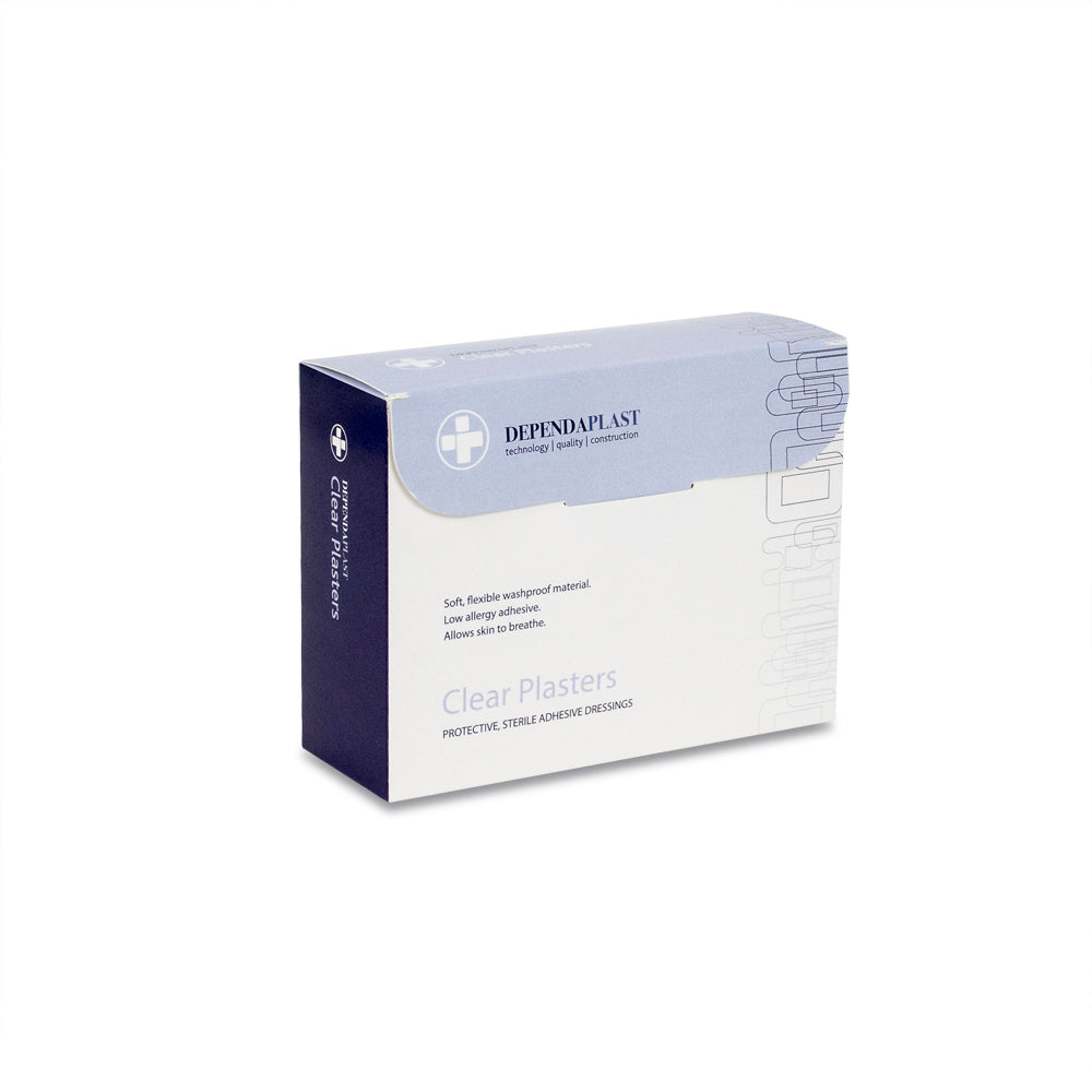 Dependaplast - Washproof Plasters - Assorted - Clear - Box of 100 - G&M Medical Supply