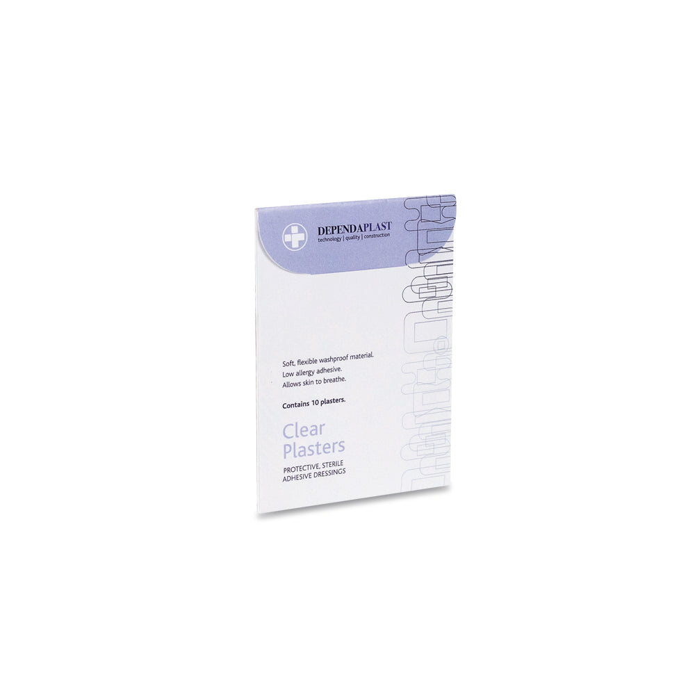 Dependaplast Clear Washproof Plasters Assorted Wallet of 10 - G&M Medical Supply