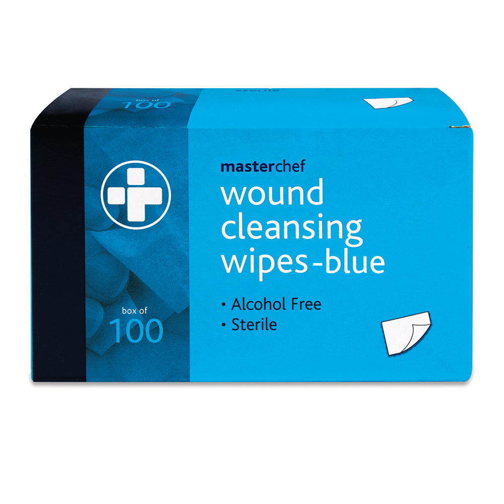 Masterchef Saline Wound Cleansing Wipes - Blue - G&M Medical Supply