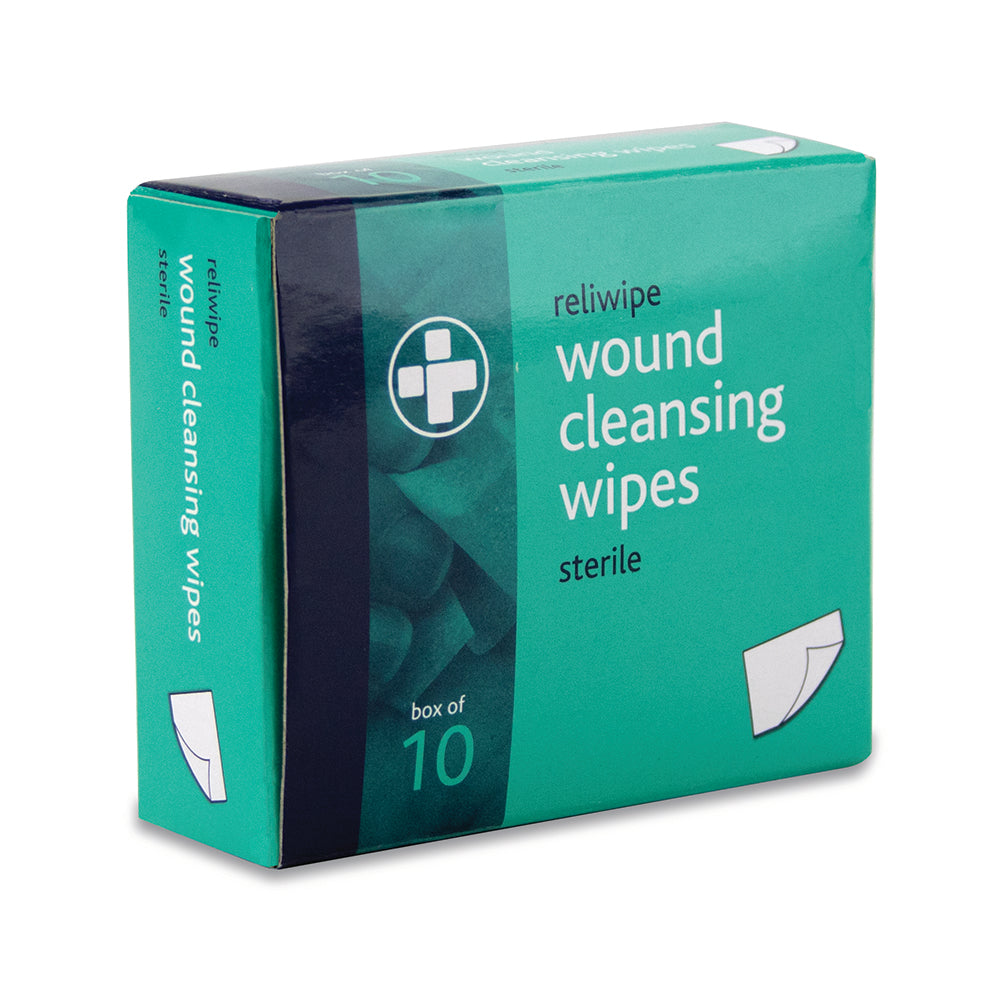 Reliwipe Saline Wound Cleansing Wipes - Box of 10 - G&M Medical Supply