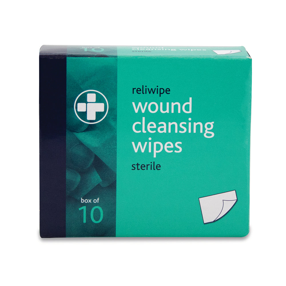 Reliwipe Saline Wound Cleansing Wipes - Box of 10 - G&M Medical Supply