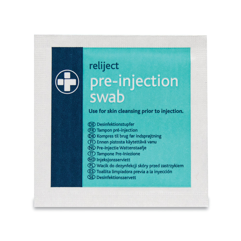 Reliject Pre-Injection Swabs – Box of 100 - G&M Medical Supply