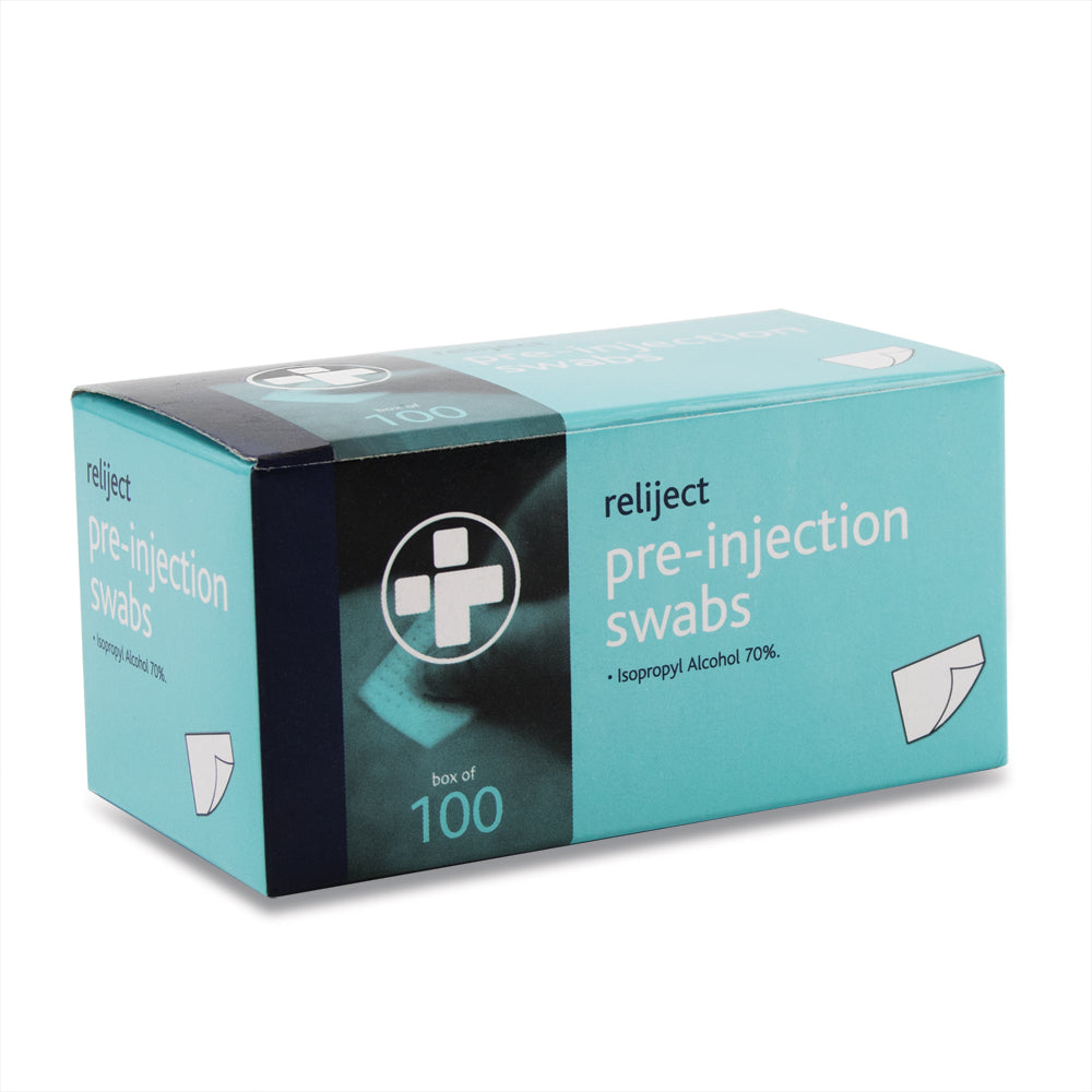 Reliject Pre-Injection Swabs – Box of 100 - G&M Medical Supply