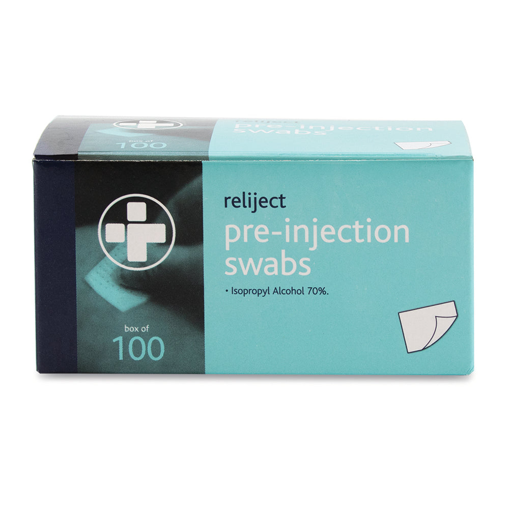 Reliject Pre-Injection Swabs – Box of 100 - G&M Medical Supply