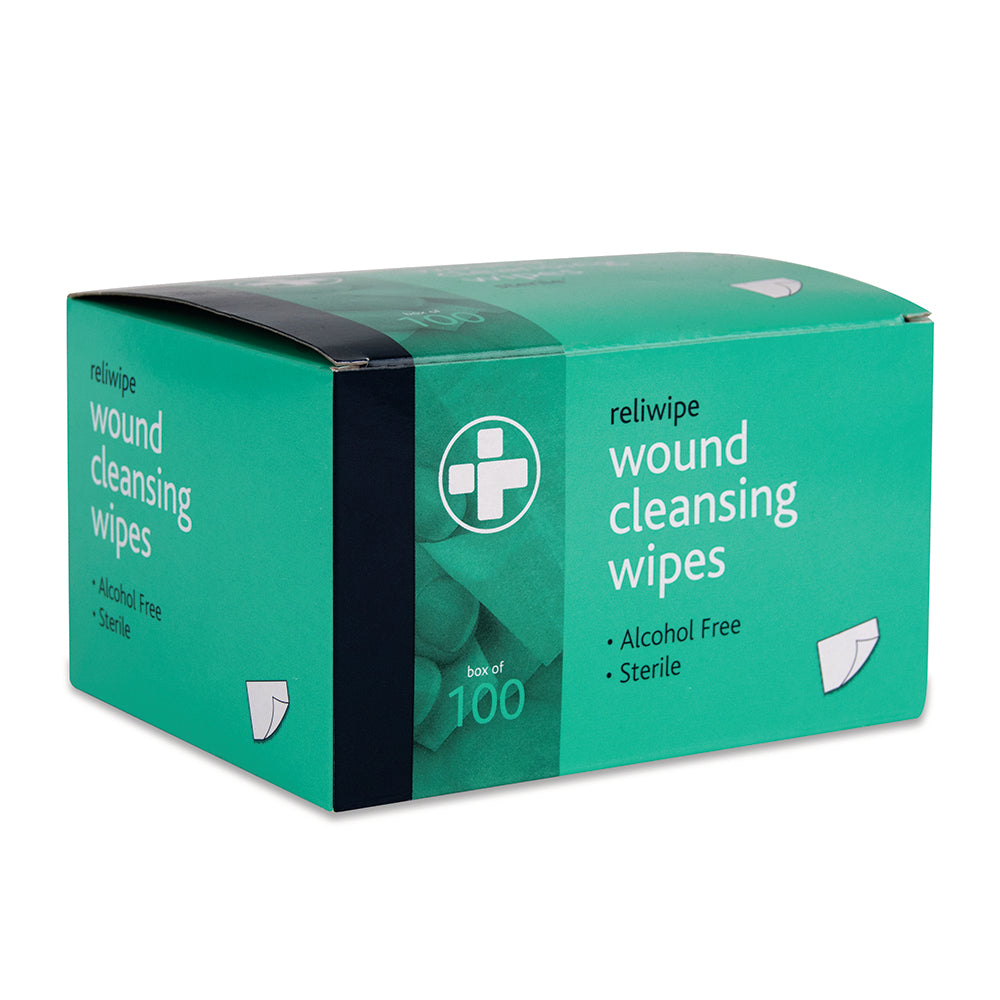 Reliwipe Saline Wound Cleansing Wipes - Box of 100 - G&M Medical Supply