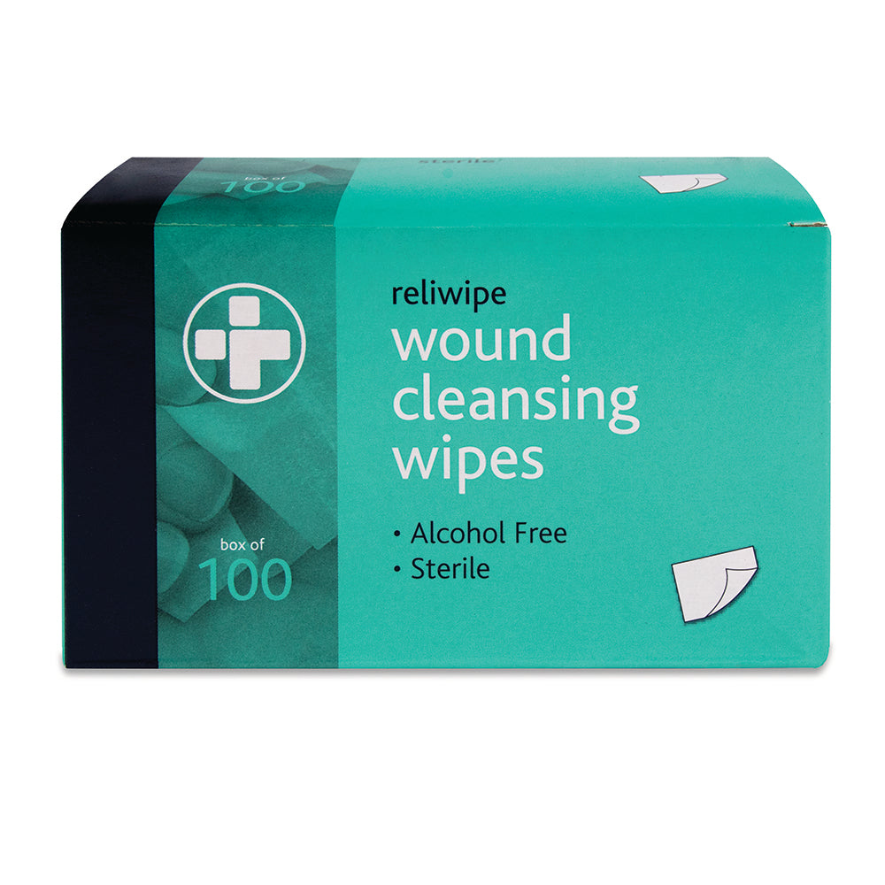 Reliwipe Saline Wound Cleansing Wipes - Box of 100 - G&M Medical Supply