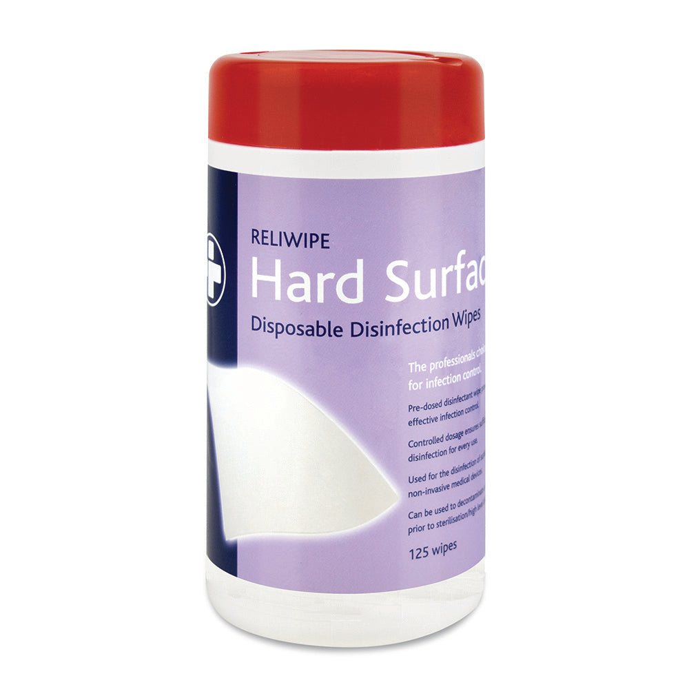 Reliwipe Hard Surface Disposable Disinfectant Wipes - Drum of 125 - G&M Medical Supply