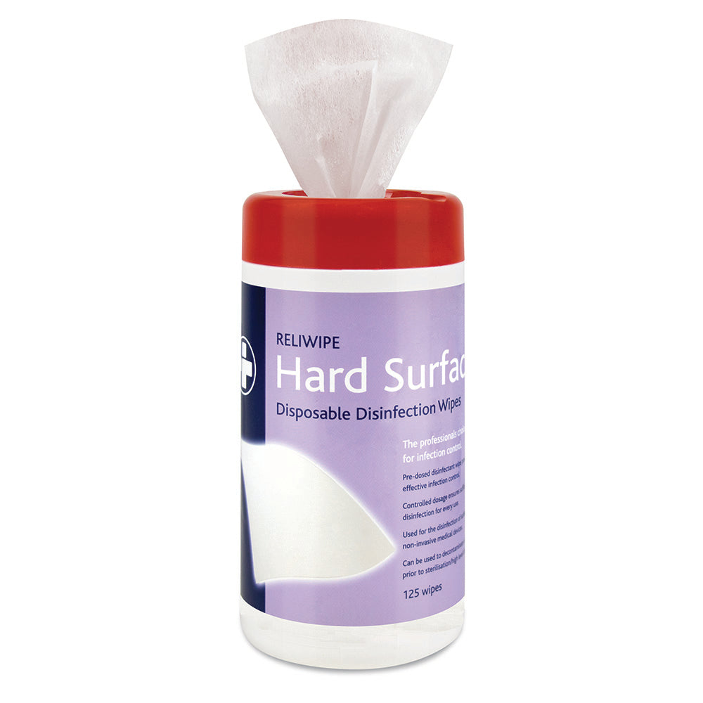 Reliwipe Hard Surface Disposable Disinfectant Wipes - Drum of 125 - G&M Medical Supply