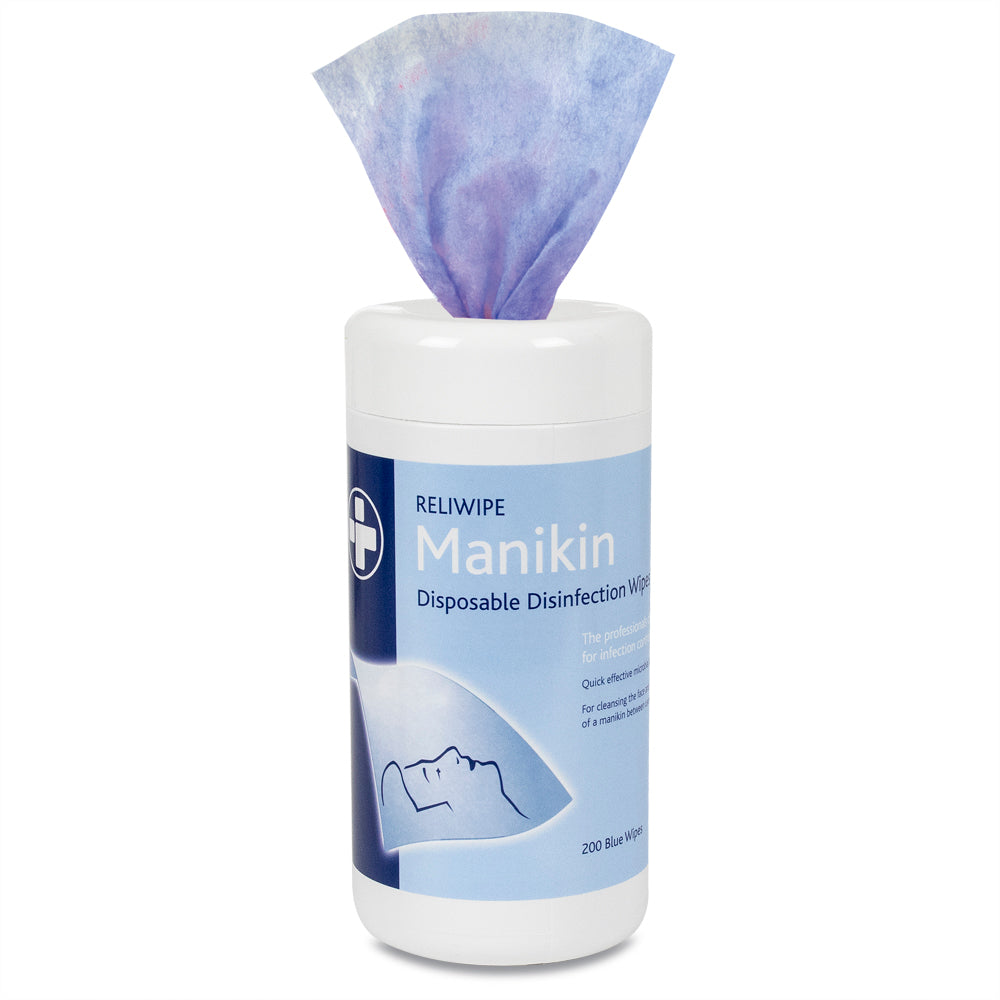 Reliwipe Manikin Disposable Disinfectant Wipes - Drum of 200 - G&M Medical Supply