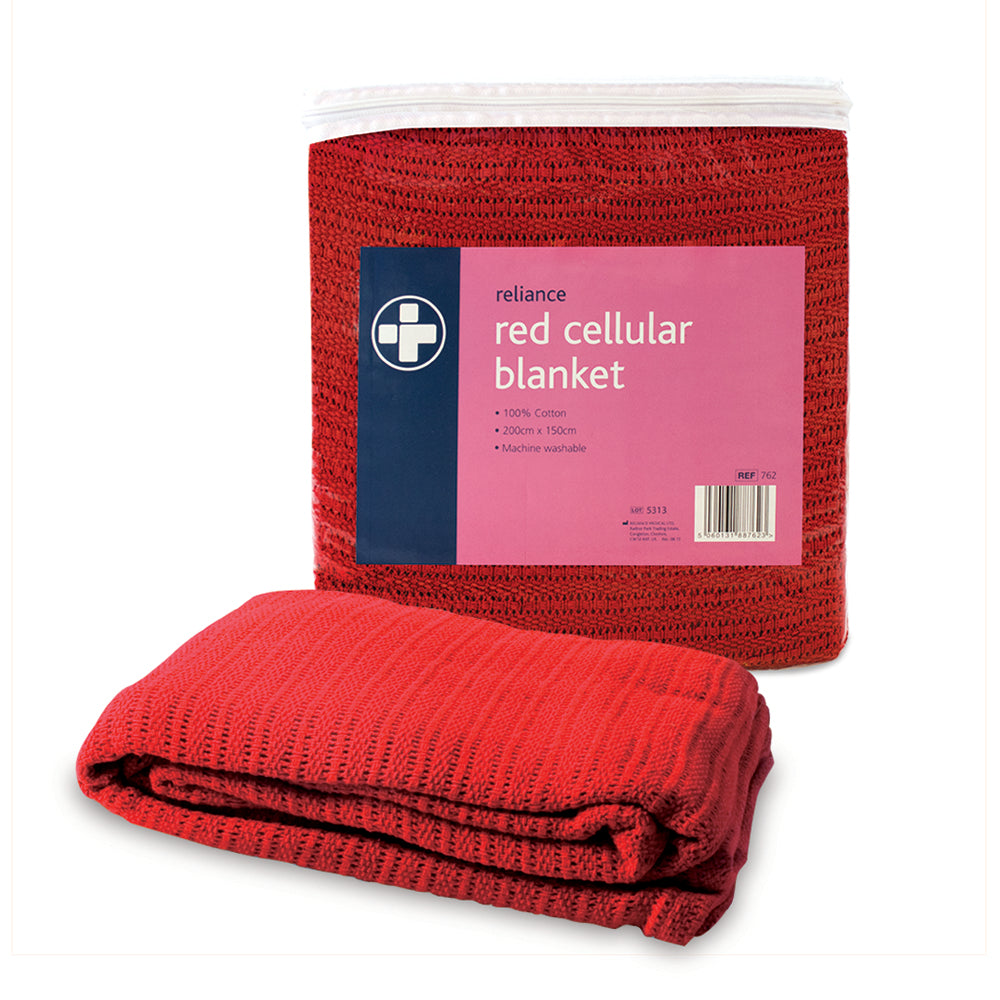 Cellular Blanket - Red - G&M Medical Supply