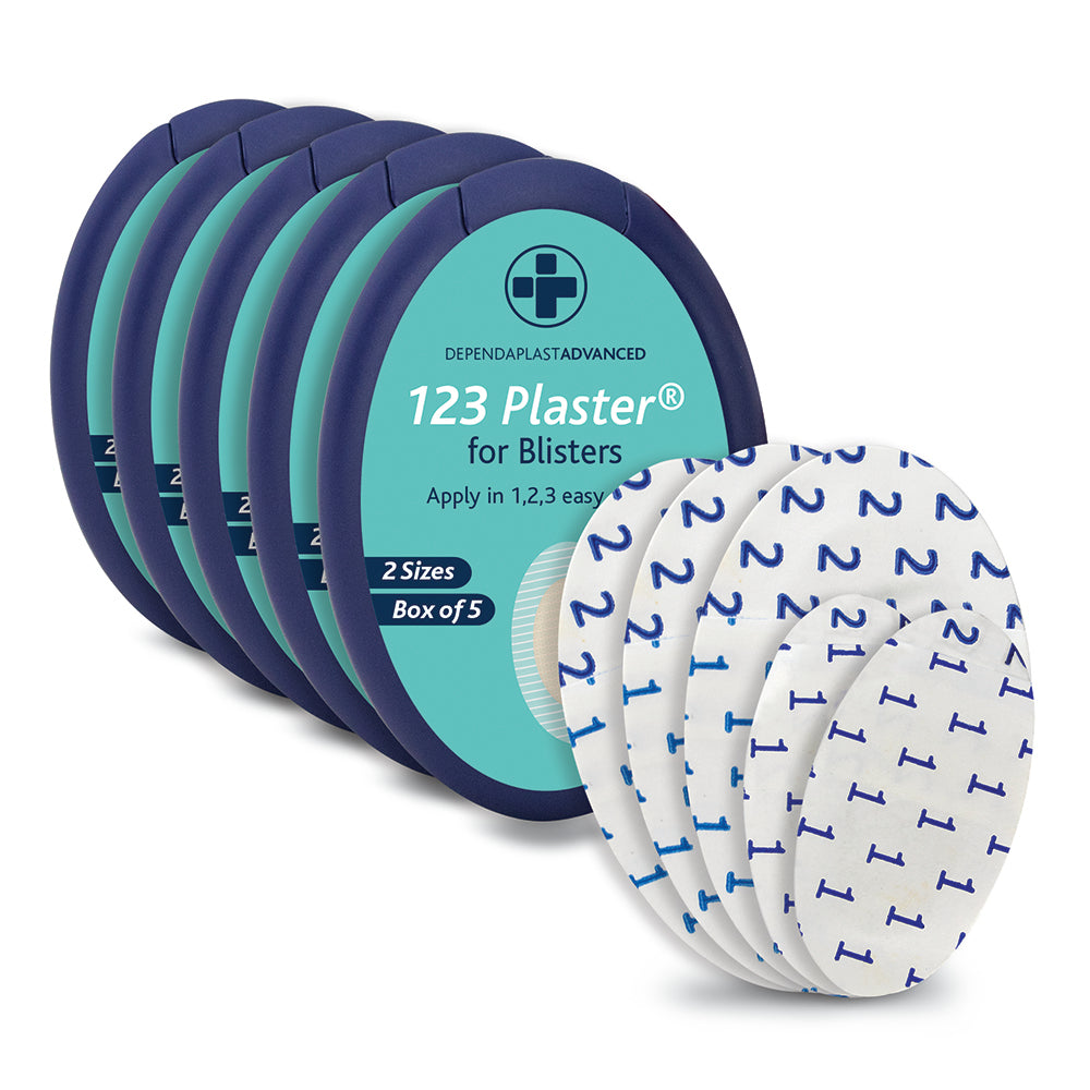 Dependaplast Advanced - 1,2,3 Blister Plasters - Assorted - Pale - Box of 5 - G&M Medical Supply