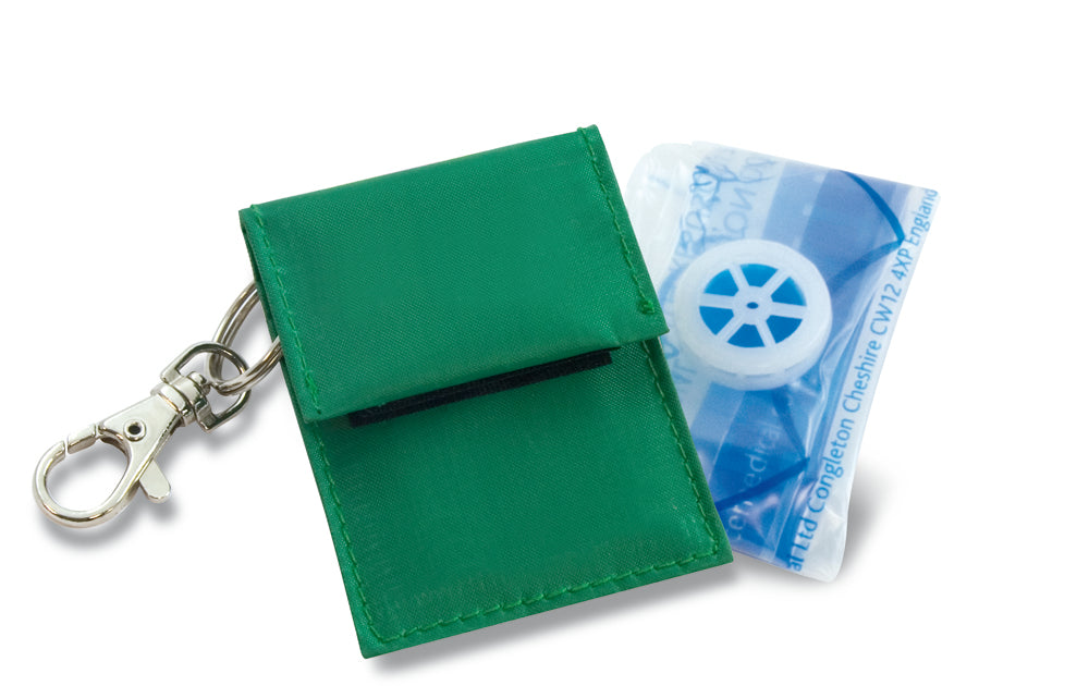 Rebreath Mouth to Mouth Shield with Valve in Keyring Pouch (Unprinted) - G&M Medical Supply