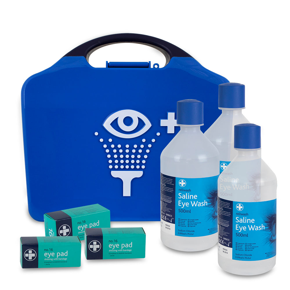 Eye Wash Station - Triple - Aura3 Box - Blue - G&M Medical Supply