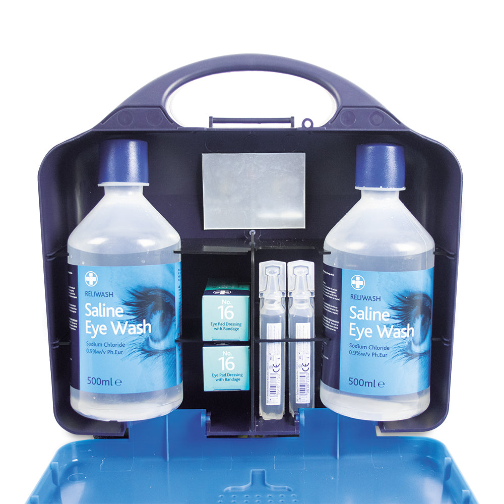Deluxe Eye Wash Station - Double - Aura3 Box - Blue - G&M Medical Supply
