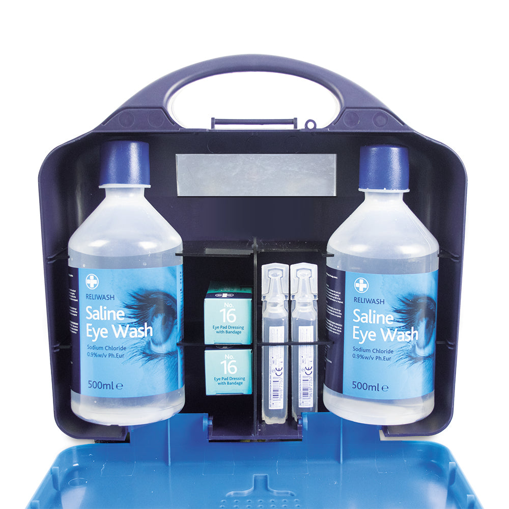 Deluxe Eye Wash Station - Double - Aura3 Box - Blue - G&M Medical Supply