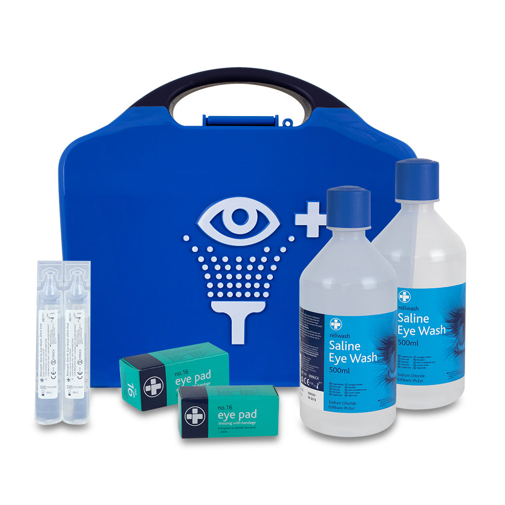 Deluxe Eye Wash Station - Double - Aura3 Box - Blue - G&M Medical Supply