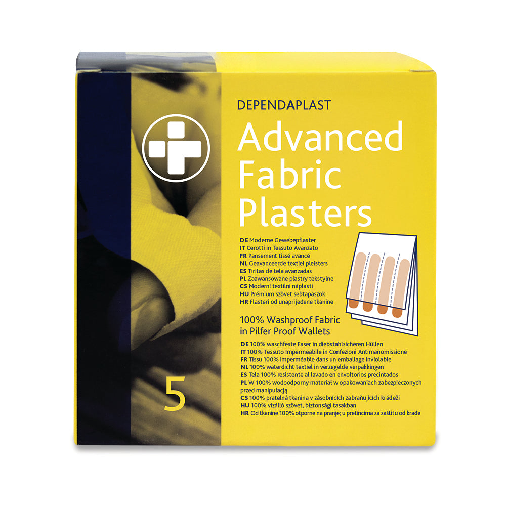 Dependaplast - Advanced 100% Washproof Fabric Plasters - Assorted - Tan - Pilfer Proof Wallet of 40 - G&M Medical Supply