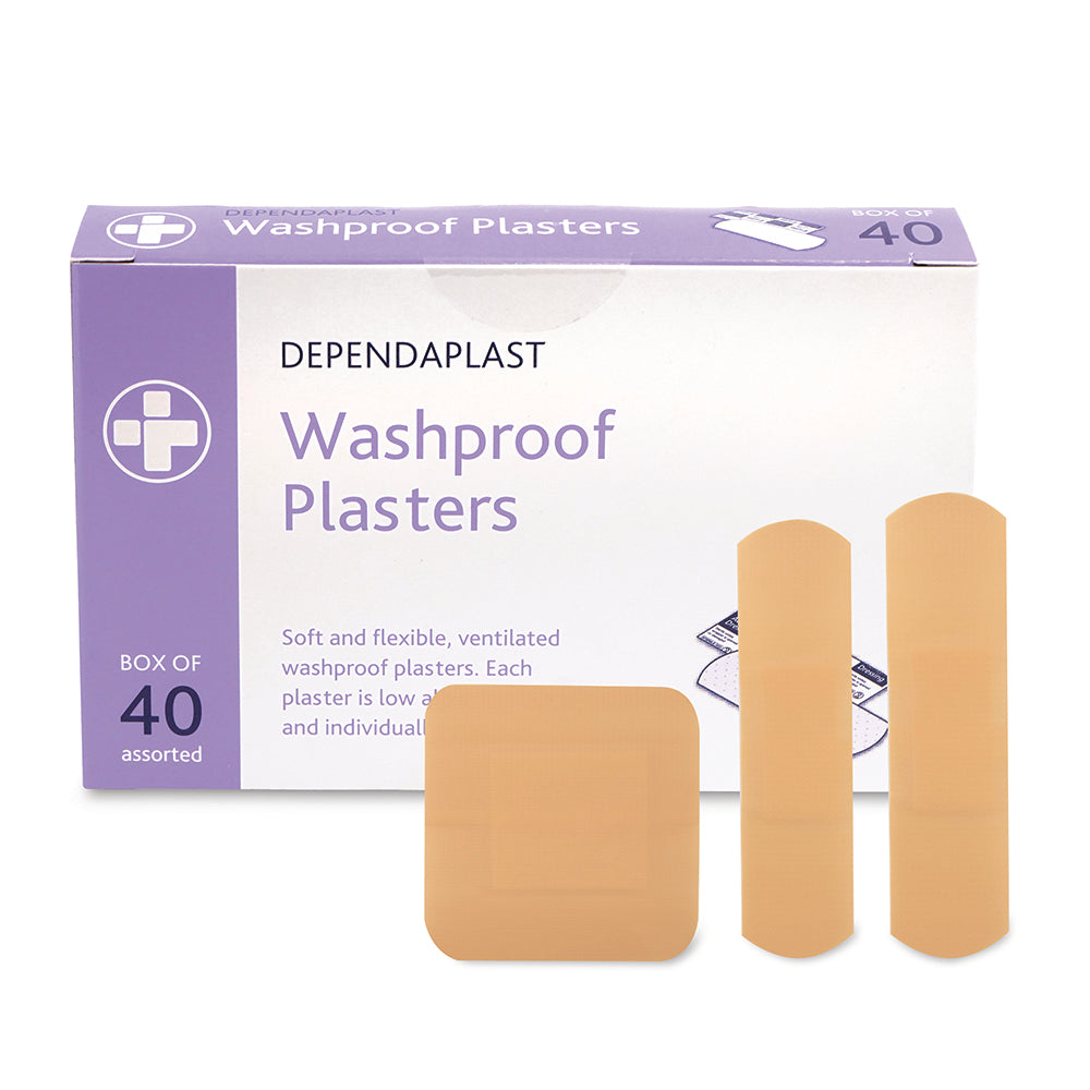 Dependaplast - Washproof Plasters - Assorted - Pale - Box of 40 - G&M Medical Supply