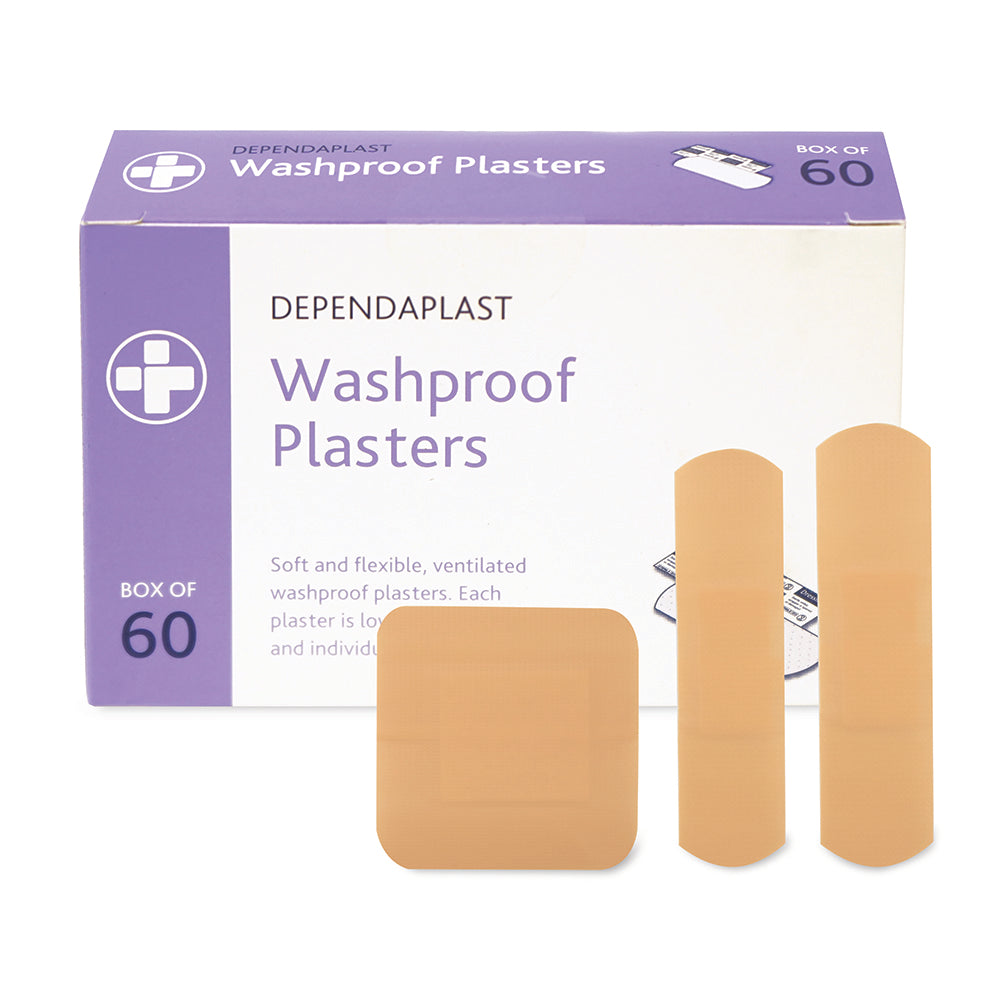 Dependaplast - Washproof Plasters - Assorted - Pale - Box of 60 - G&M Medical Supply