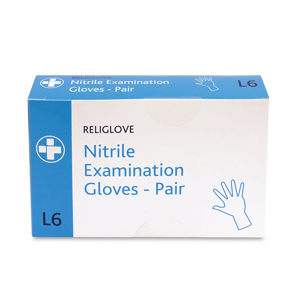 Religlove - Nitrile Examination Gloves - Large - 6 Pairs - G&M Medical Supply