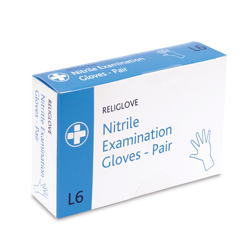 Religlove - Nitrile Examination Gloves - Large - 6 Pairs - G&M Medical Supply