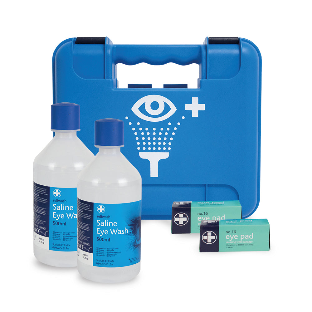 Deluxe Eye Wash Station - Titan Box - Small - Blue - G&M Medical Supply