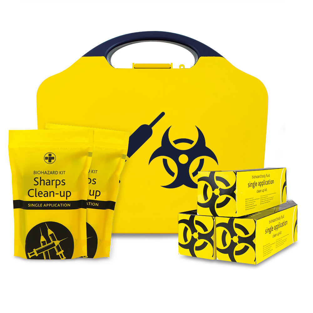 Biohazard Kit - Combination Clean-Up - 5 Application - Aura3 Box - Large - Yellow - G&M Medical Supply